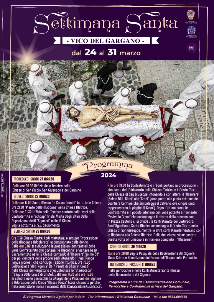 La Settimana Santa di Vico del Gargano, il programma
